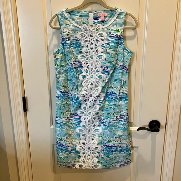 Lilly Pulitzer Worth Shift in High Tide Toile. Size 6 - Picture 3 of 4